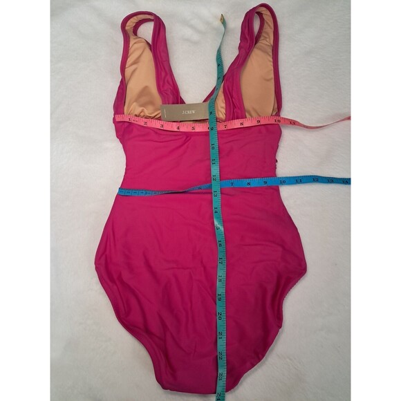 J.Crew Radiant Fuchsia Ruched One Piece Swimsuit Lined BC116 Size 0 NWT - Picture 4 of 7
